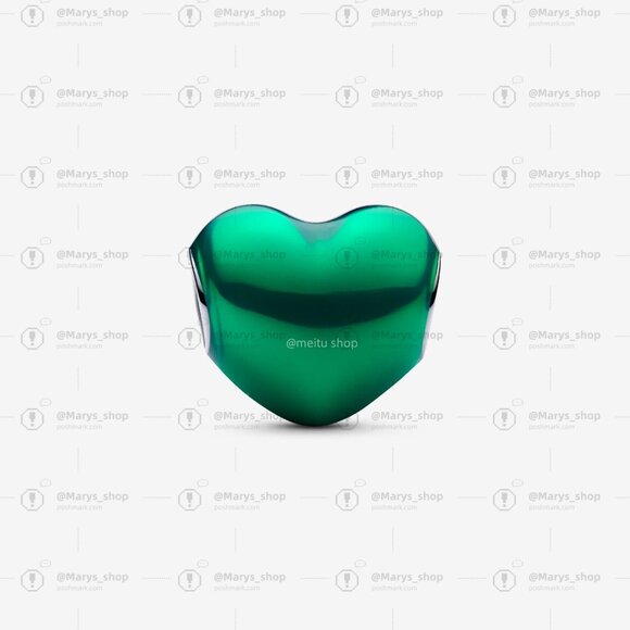 Pandora Metallic Green Heart Charm - Picture 2 of 6